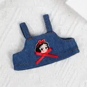 Labubu Baby Clothes 17cm Labubu Cloth Clothes Heartbeat Macaron Vinyl Face Doll Baby Clothes Replacement——style:Snow white denim skirt