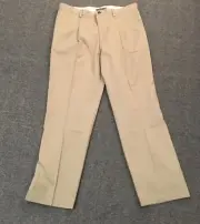Dockers Mens Pants 34x32 Brown Khaki Pleated No Wrinkles D3 NWT