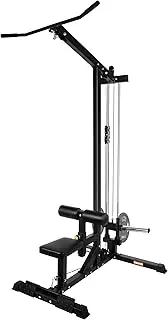 Fitvids LAT Machine with High and Low Pulley Station, LAT Pull Down and Row Cable Machine, LAT Tower with Adjustable Leg Support for Home Gym Back Exercise