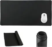 Auzly XXL Gaming Mouse Pad 900x400mm | Non-Slip Rubber Base | High-Speed Precision Surface | Waterproof Large Mousepad for PC Gaming (Black) (Black 1Suit)