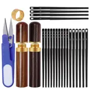 Leather Rope Lace Needle Thimble Tailor Scissor with Bottle for DIY Sewing Craft