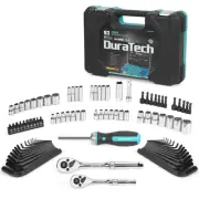 Piece Mechanics Tool Set SAEMetric Drive Socket Set(1/4 Inch 3/8 Inch with Ratch