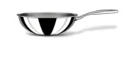 Stahl Triply Stainless Steel Artisan Deep Frypan with Lid, 4720, 20cm, 1.6 Liter