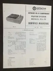 Hitachi PS-58 Service Manual Direct Drive Automatic Turntable Photocopy