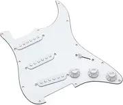 yuksok Loaded Electric Guitar Pickguard Pre Wired Easy Intall Portable Spare Part Lightweight Replacement PVC Backplate Scratchplate, White