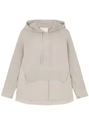 3.1 Phillip Lim Milano Layered Hooded Knitted Sweatshirt - Stone - L L