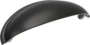 [Amerock] Cabinet Cup Pull | Matte Black | 3 inch (76 mm) Center-to-Center | Ravino | 1 Pack | Drawer Pull | Drawer Handle | Cabinet Hardware