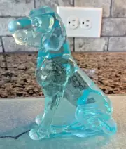 Mosser Glass AQUA Blue Opalescent Labrador Retriever Figurine Paperweight DOG