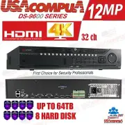 Hikvision 32CH Embedded NVR up to 12MP Network Video Recording DS-9632NI-I8