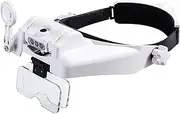 Headband Magnifying Glass with Light, Head Mount Magnifier Glasses Visor Handsfree Reading Magnifying.