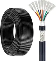 16-28 Gauge 9 Conductor Electrical Wire 15FT-200FT Shielded Wire 16-28AWG Electrical Wire，UL Certified Low Voltage Cable Tinned Copper Hookup Wire PVC Cable(15ft,22AWG-9C)