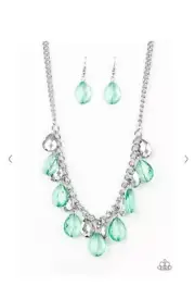 Paparazzi Jewelry No Tears Left To Cry Green Necklace.