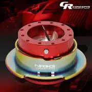 NRG UNIVERSAL STEERING WHEEL QUICK RELEASE KIT GEN 2.5 RED BODY/NEO CHROME RING