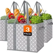 WISELIFE Reusable Grocery Bags 3 PackLarge Grocery Tote Bag Water Resistant S...