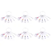 6x 6pc Appetito Plastic Measure Spoons Home Kitchen Cooking White