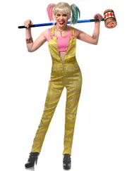 Teen Girls Harlequin Overalls Costume