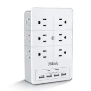 Multi Plug Outlet Surge Protector 12 Electrical Outlets Extender with 4 USB ...