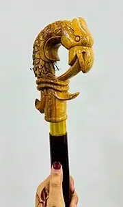 Dragon Wood Carved Figurine Dragon Decor Fantasy Wooden Walking Cane Beautiful Solid Handle Walking Stick
