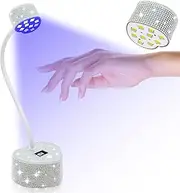 UV LED Nail Lamp,Mini UV Light for Gel Nails Polish,Rechargeable LED Nail Light Nail Dryer with 2 Timers & Auto Sensor, Fast Curing Goosenecks Lamp for Home DIY Manicure Art