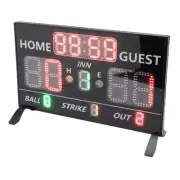 Electronic Baseball Scoreboard Black Panel 12 Digit LED Softball Score Recorder