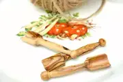 Olive Wood Salt Scoop Set / Wooden Measuring Coffee Spice Sugar Scoop Set 3.4"