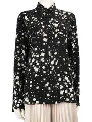 Black Silk Square Pattern Shirt