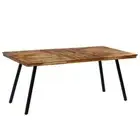 Solid Wood Dining Table Industrial Metal Legs Timber Cafe Kitchen Desk Rectangle