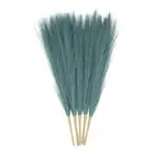 5pcs Dried Faux Pampas Grass 17" Artificial Pampas Grass Decor Blue Green