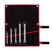 NEW TONE Ratchet Ring Wrench Flex Head Set RMFW500 Black 5-Piece