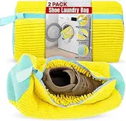 Shoe Washing Machine Bag, Shoe Laundry Bag for Sneakers, Boots & Delicate Footwear, Reusable Shoe Cleaning Bag for Washing Machine, Fits All Shoe Types & Sizes, 2-PCS