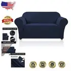 Navy Stretch Loveseat Sofa Cover - Pet Friendly, Machine Washable Protection