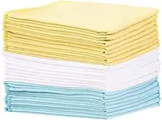 [Amazon Basics] Blue, Yellow and White Suede Cleaning Cloth, 24-Pack