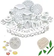 33 Piece Fondant Cake Cookie Plunger Cutter Sugarcraft Flower Leaf Butterfly Heart Shape Decorating Mold DIY Tools