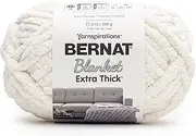 Bernat Blanket Extra Thick Vintage White Yarn - 1 Pack of 600g/21oz - Polyester - 7 Jumbo - Knitting, Crocheting, Crafts & Amigurumi, Chunky Chenille Yarn