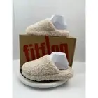 FitFlop iQushion D-Luxe Teddy Slipper Mules Milk Ice Slip On Womens Shoes Size 7