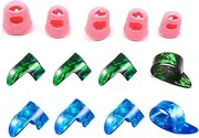 [Generic] 5pcs Guitar Silicone Finger Portectors 8pcs Celluloid Thumb Fingerpicks for Guitar Ukulele Banjos Accessories Multicolor One Size