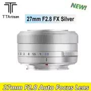 TTartisan AF 27mm F2.8 APS-C Auto Focus Camera Lens For Fuji X Mount X-A1 Silver