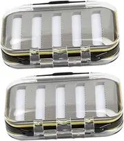 COOLHIYA Mini Pocket Size Face Insert Fishing Fly Box Waterproof Fly Fishing Tackle Box Abs Lids Secure Locking