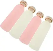 Alipis 4pcs Refillable Travel Shampoo Bottles 200ml Plastic Refill Bottles for Hair Care Leakproof Flip Cap Dispenser