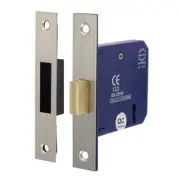 Timco - 3 Lever Deadlock - Satin Nickel (Size 78 case / 58 backset - 1 Each)