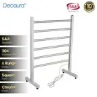Decaura Chrome 6 Rungs Electric Heated Towel Rail Free standing Stainless Steel