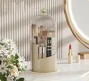 Makeup Brush Holder Organizer with Lid, Rotating Dustproof Make Up Brushes Container, Makeup Brushes Organizer, for Vanity Desktop Bathroom Countertop