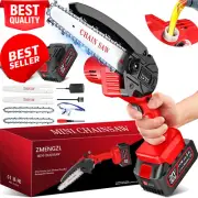 6" Cordless Mini Chainsaw, Battery Powered, Auto Oiler, for Wood Cutting.