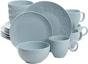 [Gibson] Alemany 16 Piece Dinnerware Set, Aqua