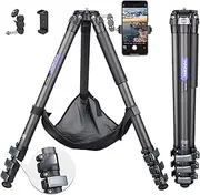 Carbon Fiber Bowl Tripod, AS80C Heavy Duty Camera Tripod Ultra Stable & Lightweight Professional Camera Travel Tripod，Max Load 44lbs/20kg，65mm Bowl Adapter as a Gift（RT80C Upgraded）