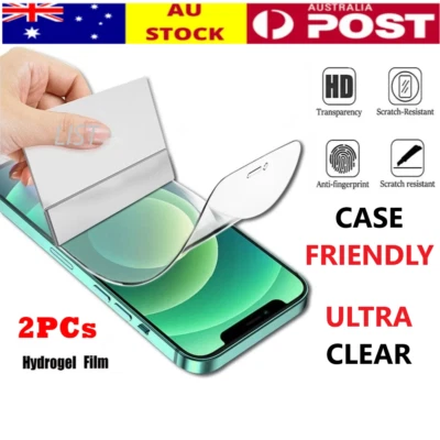 HYDROGEL Screen Protector For iPhone 16 15 14 13 12 11 Pro Max XR Plus