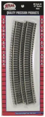 Atlas HO Scale Code 83 22" Radius Curve 6-Pack Model Train Track
