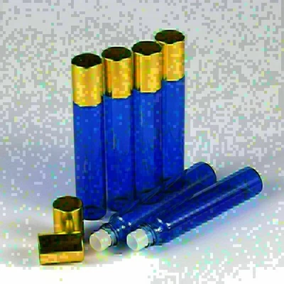 10ML 5-100Pcs Blue Gold Cap Glass Roller Bottles Glass Roller Ball Bottles Oil