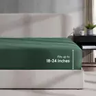 Extra Deep Pocket Full Fitted Sheet 18"-24" Ultra Soft King Size (Dark Green)