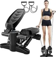 Steppers for Exercise, Mini Stepper Machine with Display and Resistance Bands for Home Workout, Up Down Stepper for Leg